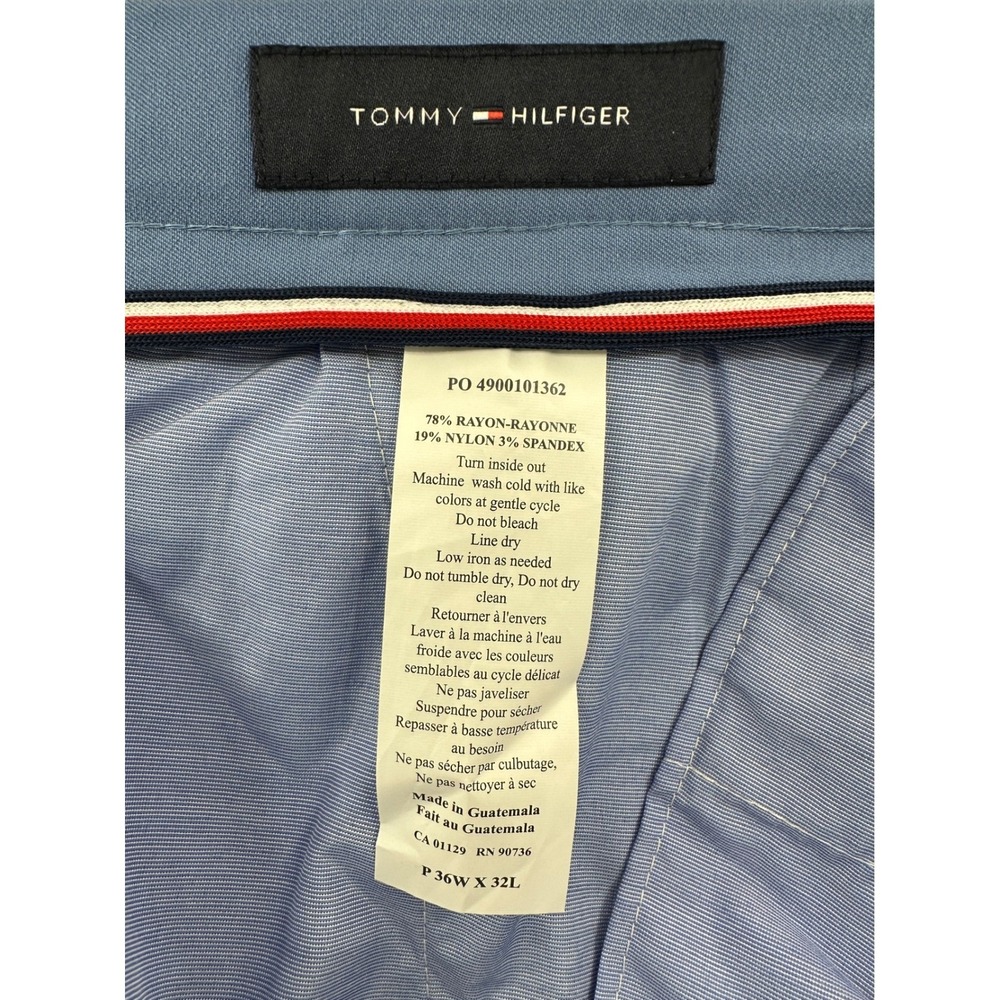 Tommy Hilfiger Mens Tate Blue Thflex Dress Pants 36W X 32L Flat Front - Picture 13 of 15